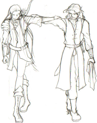 Aragorn and Legolas by Gwathwen