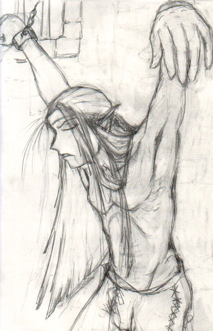 Legolas in Chains by Gwathwen