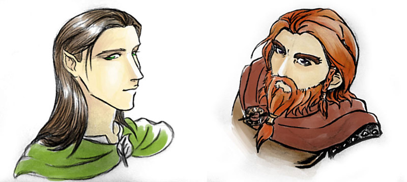 Legolas and Gimli Busts by EllieS